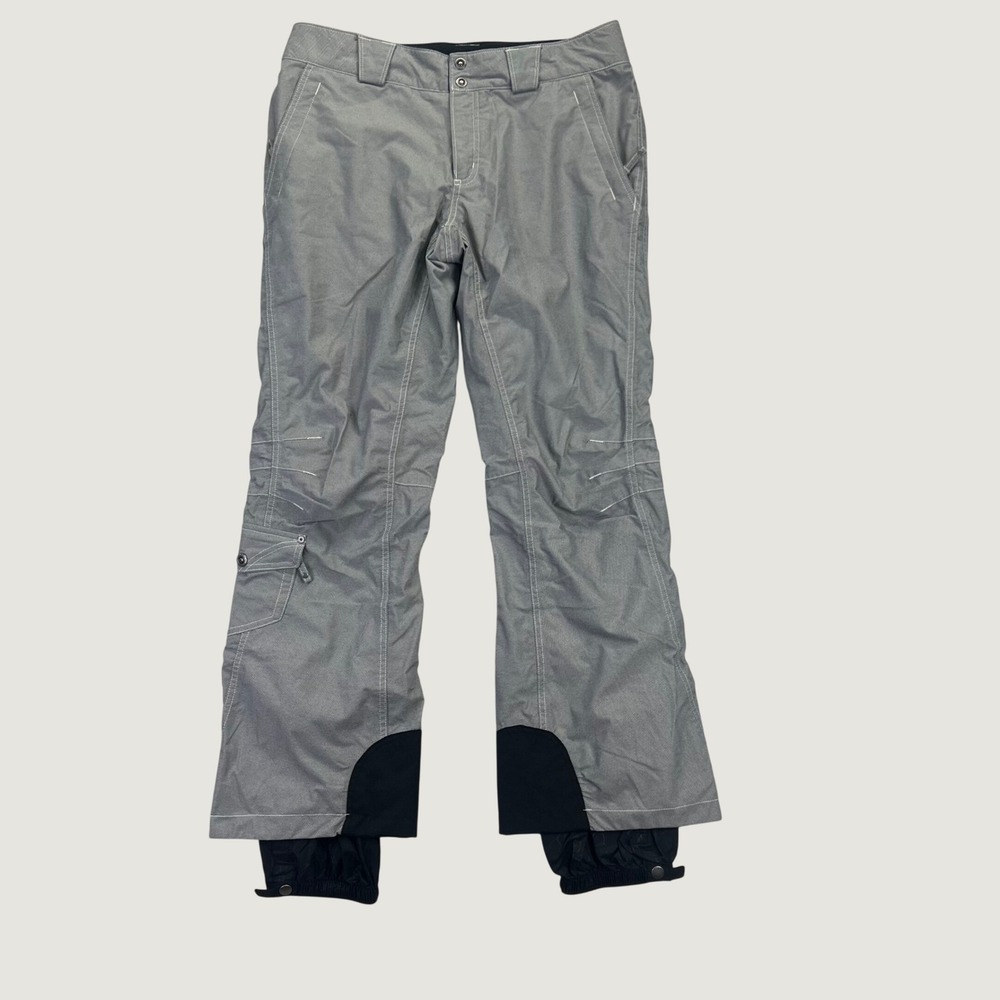 Columbia Titanium Snow Pants Womens Medium Grey Omni-Tech Herringbone Ski 1763